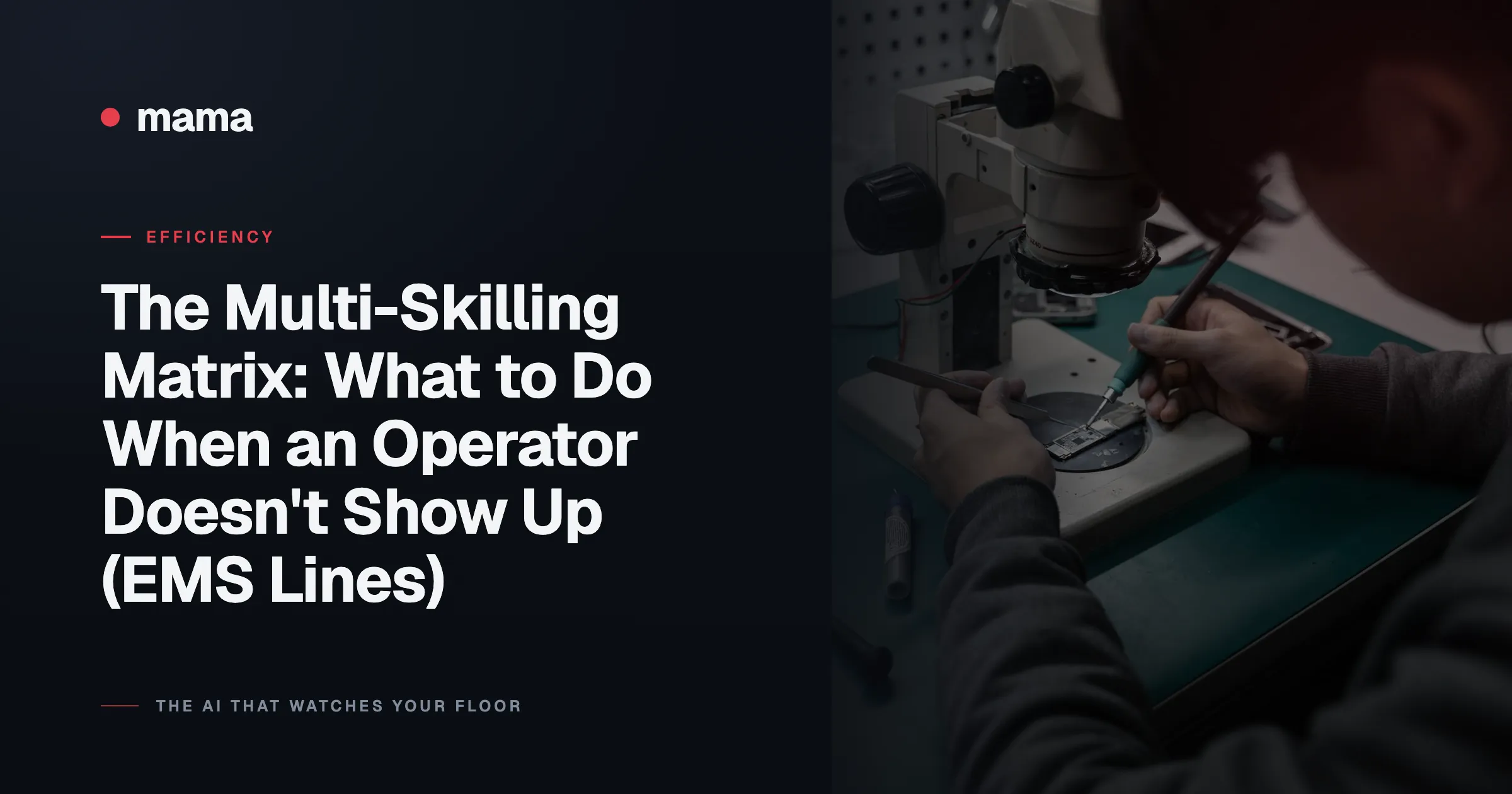 The Multi-Skilling Matrix: What to Do When an Operator Doesn't Show Up (EMS Lines)