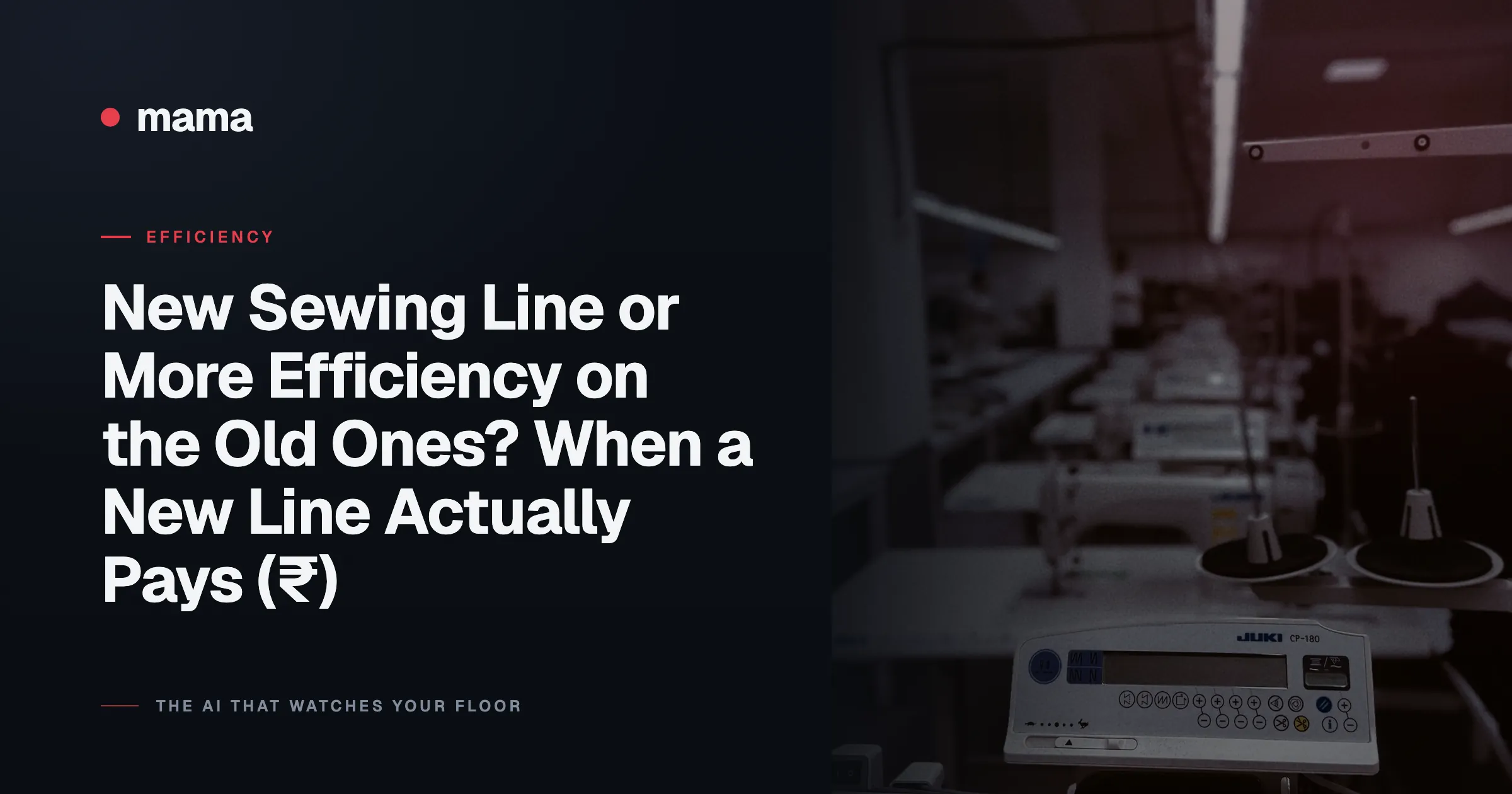 New Sewing Line or More Efficiency on the Old Ones? When a New Line Actually Pays (₹)